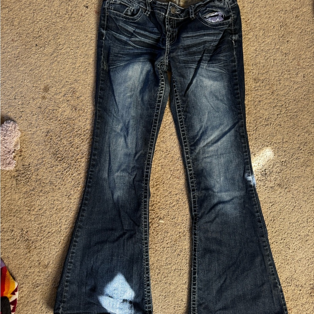 Amethyst Jeans Dark Blue Flare Leg Denim